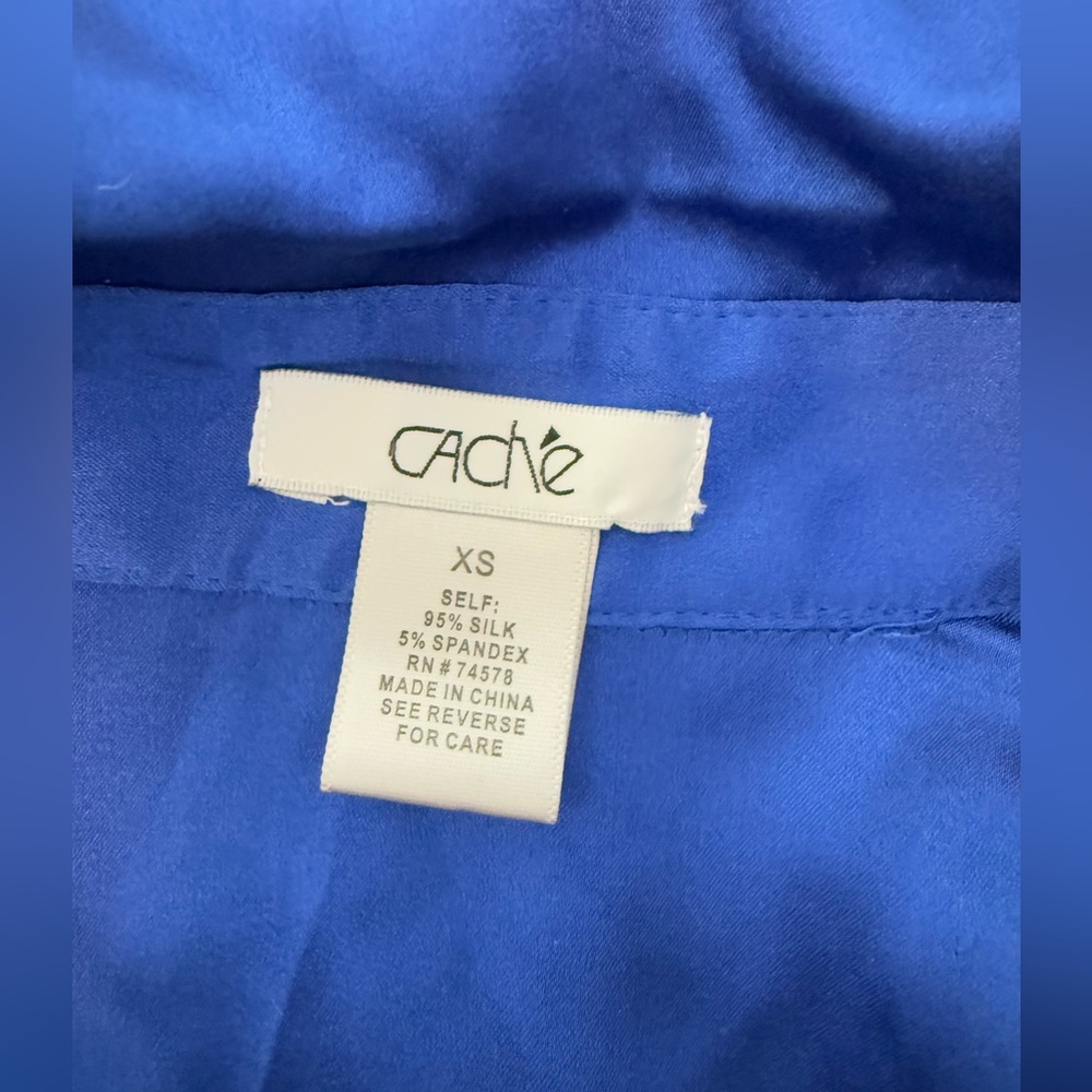 Blue Cache Short Silk Top - Size XS - Picture 3 of 7